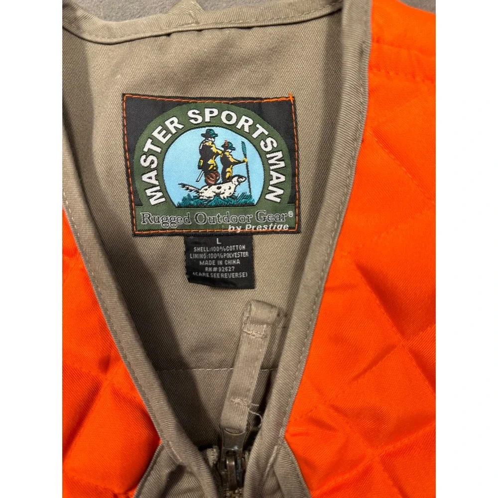 Master Sportsman Quilted Orange Hunting Fishing‎ Vest Kids L Rugged Outdoor Gear